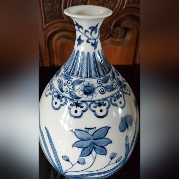 Vntg 12 1/2" Repo. 15th Century Ming Jongle Dynasty Bottle Vase by Andrea Sadek - Picture 4 of 10